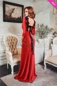 rochie lunga rosie ieftina