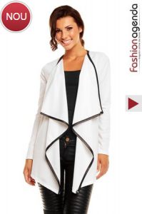 cardigan asimetric alb