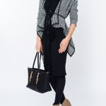 Cardigan colturi in doua culori Alb/Negru